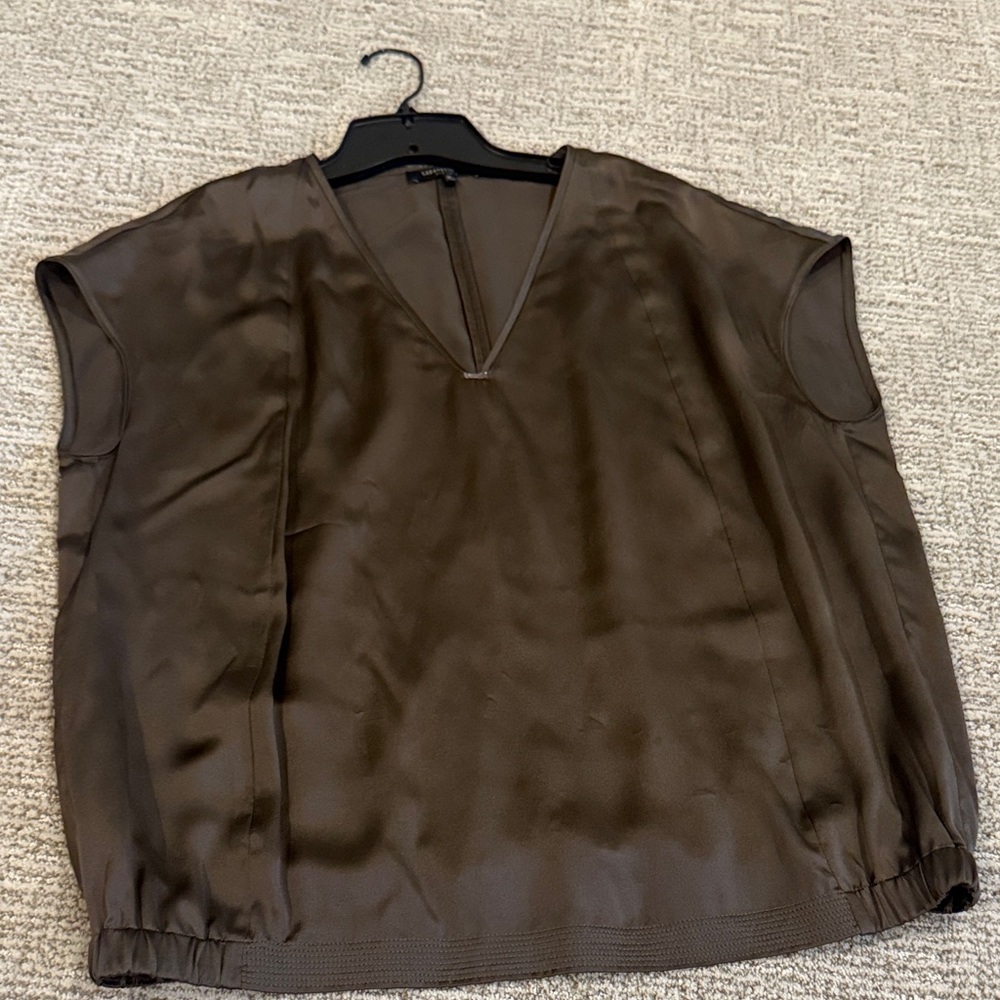 Lafayette 148 New York Chocolate Brown Blouse